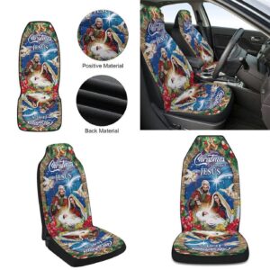 Nativity of Jesus Christmas Car Seat Covers: All About Jesus Car Decor Gift 1