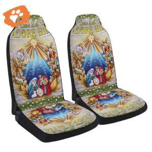 Nativity of Jesus Christmas Car Seat Cover - Holy Night Car Decor Gift