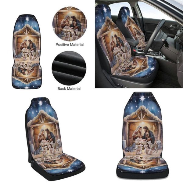 Nativity Of Jesus Christmas Car Seat Cover – Holy Night Car Decor Gift