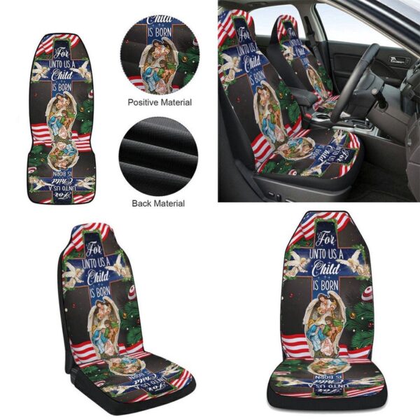 Nativity Holy Night Christmas Cross Car Seat Cover – Perfect Christmas Gift