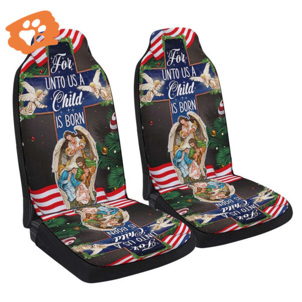Nativity Holy Night Christmas Cross Car Seat Cover – Perfect Christmas Gift