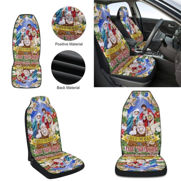 Christmas Jesus Nativity Holy Night Car Seat Cover – Festive Car Decor Gift