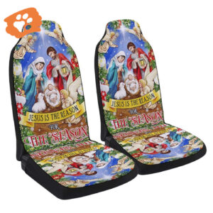 Christmas Jesus Nativity Holy Night Car Seat Cover - Festive Car Decor Gift