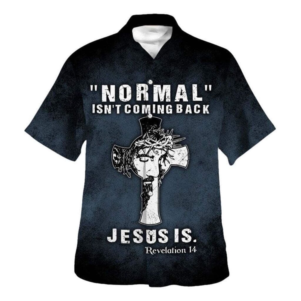 Men s Christian Hawaiian Shirt – Normal Isn t Coming Back Jesus Is – Perfect Gift for Christians Men s Christian Hawaiian Shirt – Normal Isn t Coming Back Jesus Is – Perfect Gift for Christians