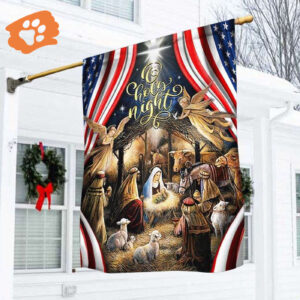 O Holy Night Nativity Of Jesus American Flag Outside Christmas Decorations 2025