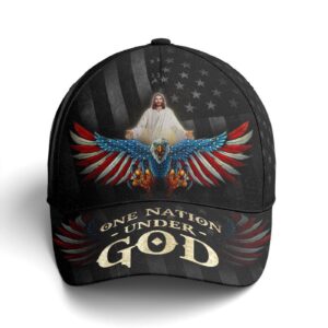 One Nation Under God America Eagle Baseball Cap, Christian, Jesus Hat Trucker Classic Hats Gift 1