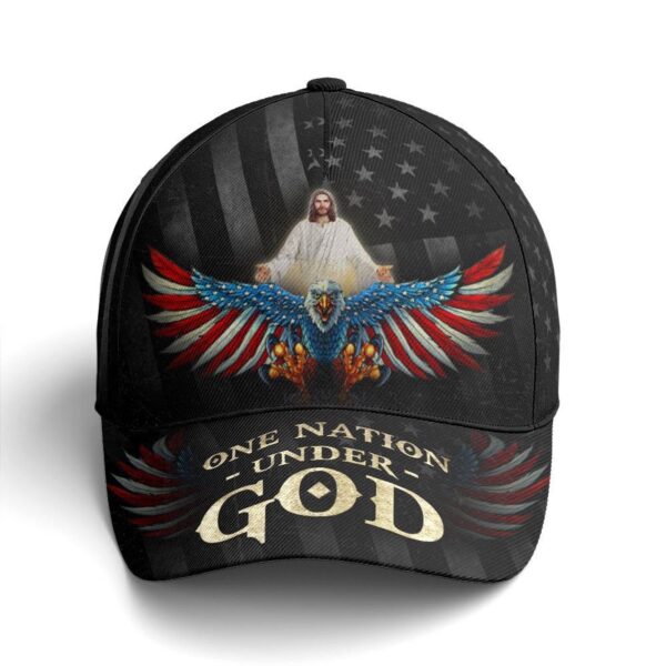 One Nation Under God America Eagle Baseball Cap, Christian, Jesus Hat Trucker Classic Hats Gift