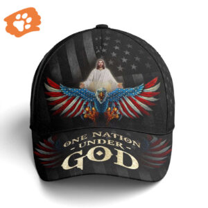 One Nation Under God America Eagle Baseball Cap, Christian, Jesus Hat Trucker Classic Hats Gift