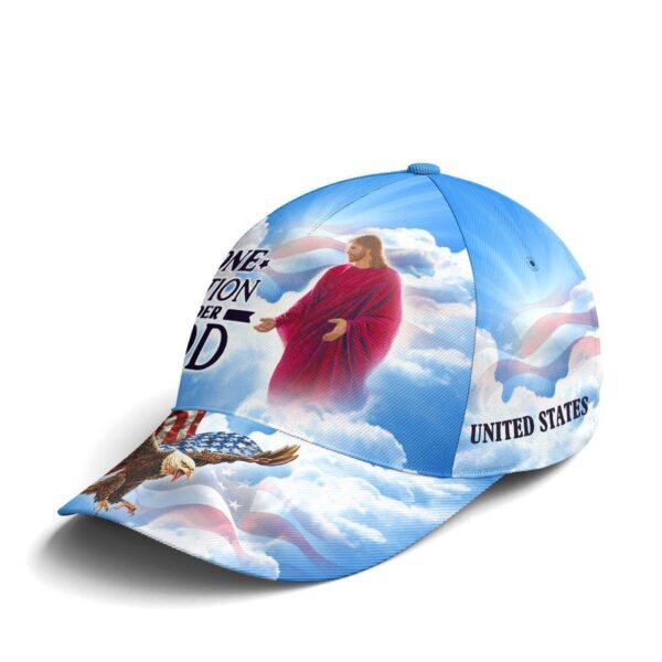 One Nation Under God Baseball Cap For Jesus Lovers Drawing Vector Style Blue, God Cap  Trucker Classic Hats Gift