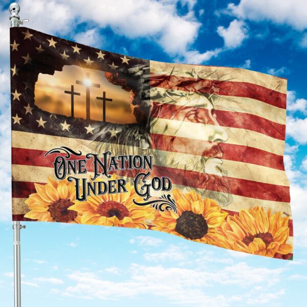 Christian Jesus Garden Flag Cross Sunflower House Banner Jesus Lover Gift