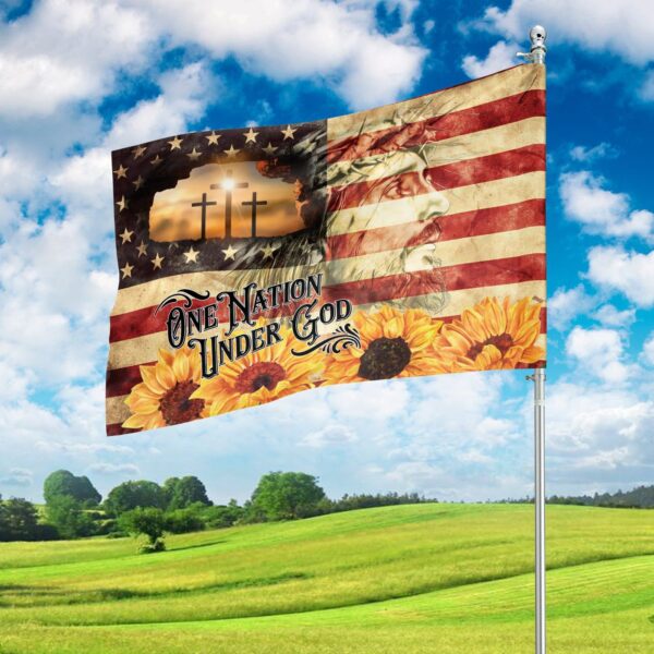 Christian Jesus Garden Flag Cross Sunflower House Banner Jesus Lover Gift