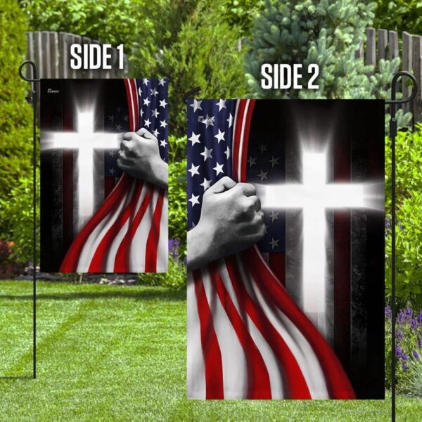 Christian House Flags: One Nation Under God Jesus American Garden Banner