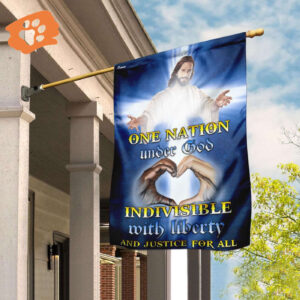 Jesus Christ Flag: One Nation Under God - Patriotic Religious Banner