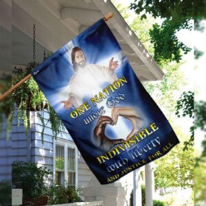 Jesus Christ Flag: One Nation Under God - Patriotic Religious Banner 1