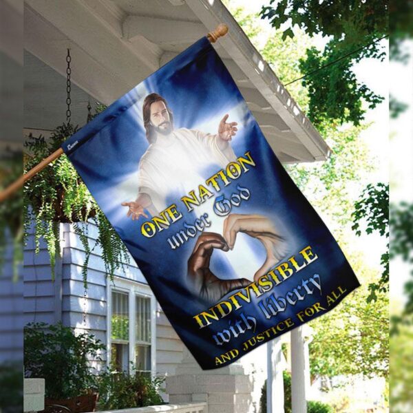 Jesus Christ Flag: One Nation Under God – Patriotic Religious Banner