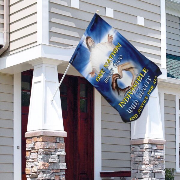 Jesus Christ Flag: One Nation Under God – Patriotic Religious Banner