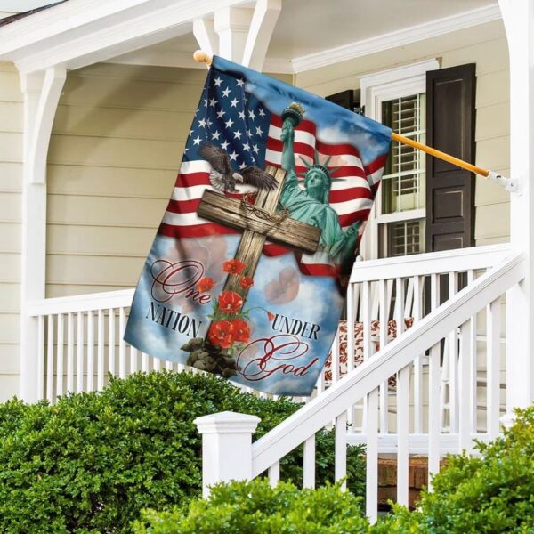 Jesus Cross House Flag: Outdoor Religious Christian Scripture Garden Banner