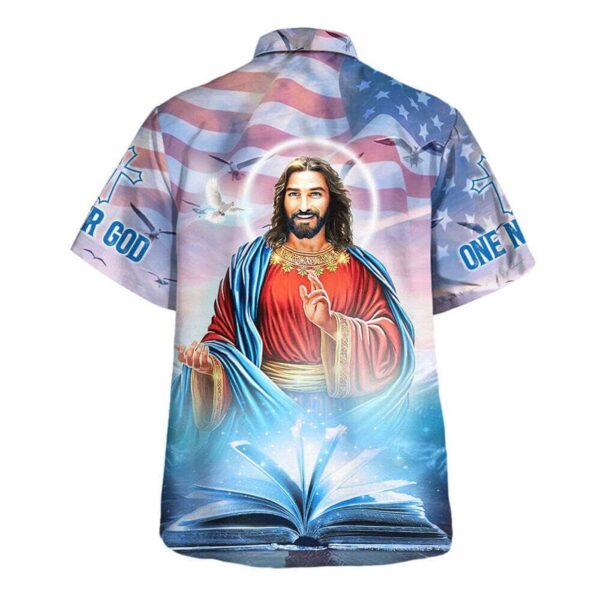 Men s One Nation Under God Jesus Smile Hawaiian Shirt – Perfect Christian Gift for Independence Day