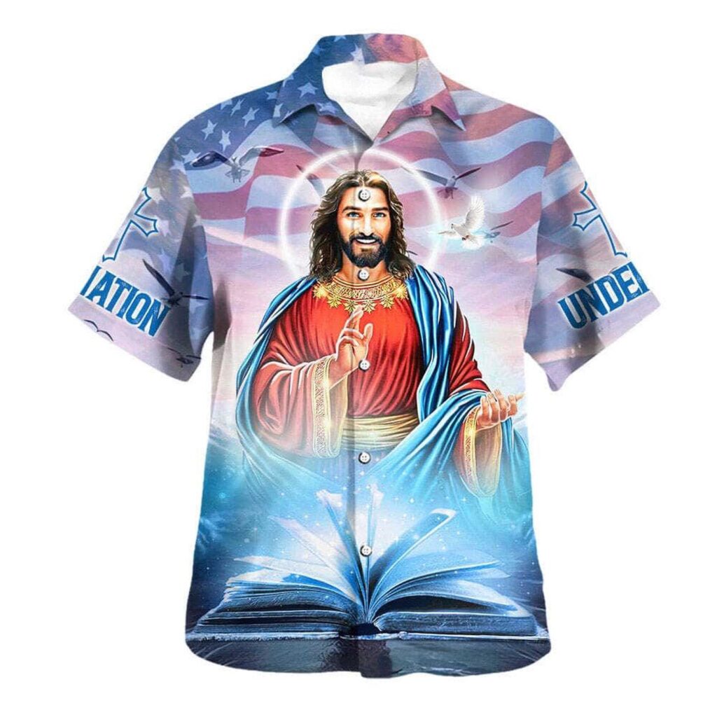 Men s One Nation Under God Jesus Smile Hawaiian Shirt – Perfect Christian Gift for Independence Day Men s One Nation Under God Jesus Smile Hawaiian Shirt – Perfect Christian Gift for Independence Day