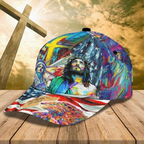 One Nation Under God Jesus Usa Classic Cap Baseball Cap Trucker Classic Hats Gift