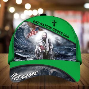 One Nation Under God Patriotic Jesus Cap 3D Print Multicolor Personalized Trucker Classic Hats Gift 3
