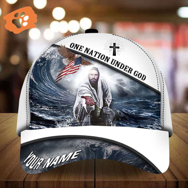 One Nation Under God Patriotic Jesus Cap 3D Print Multicolor Personalized Trucker Classic Hats Gift