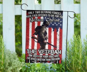 Only Two Defining Forces Jesus And The Veteran Flag Vet Christian Patriotic 4Th Of July Gift 1