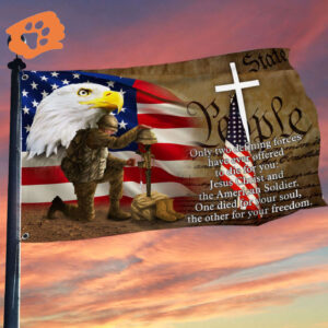 Owe To Jesus Christ And The American Soldier Flag Christ Cross Veteran Flag