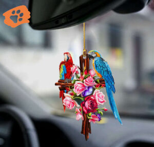 Parrot Roses and Jesus Ornament - Unique Two-Sided Decor for Home or Gifts