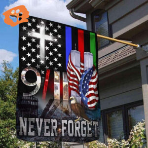 Patriot Day Garden Flags: 911 Never Forget American Flag Jesus Cross Flags - Shop Patriot House Flags Now!