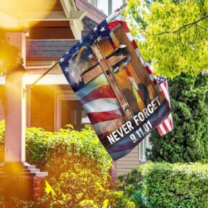 Patriot Day House Flag September 11th Never Forget Eagle Cross Flag