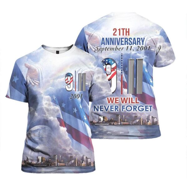 Patriot Day T-shirt 09/11/2001 We Will Never Forget Jesus Hand Hoodie Patriot Day Hoodie