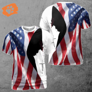 Patriotic America Flag Nation Under God Jesus Men's T-shirt S-5XL