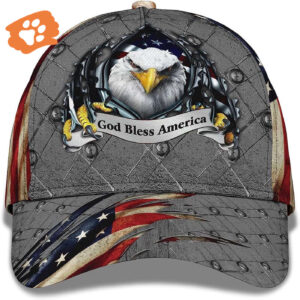 Patriotic Bald Eagle God Bless America Baseball Cap, Christian, Jesus Hat Trucker Classic Hats Gift