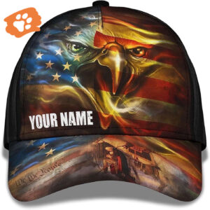 Patriotic We The People Bald Eagle Custom Name Baseball Cap, Christian, Jesus Hat Trucker Classic Hats Gift