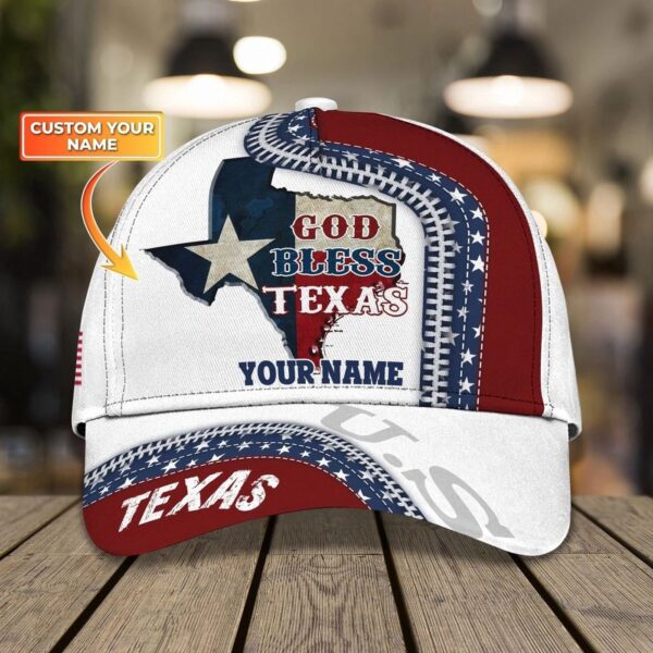 Personalized 3D Texas Cap – Baseball Cap God Bless Texas, Christian Jesus Hat Trucker Classic Hats Gift