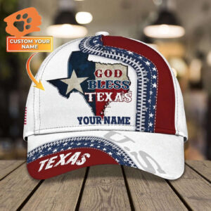 Personalized 3D Texas Cap – Baseball Cap God Bless Texas, Christian Jesus Hat Trucker Classic Hats Gift