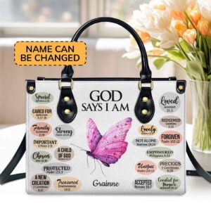 Personalized Animal Leather Handbag With Handle Christian Gifts for Women What God Says About You