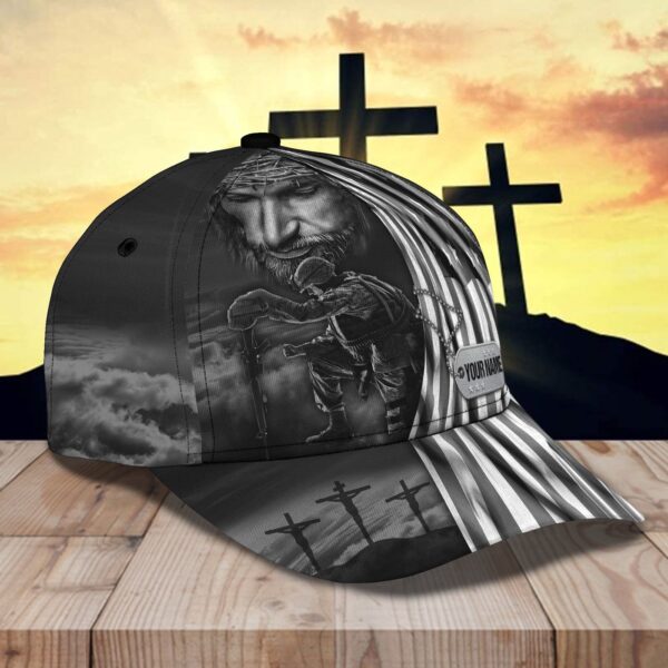 Personalized Custom Classic Cap – Jesus And Veteran Design Trucker Classic Hats Gift