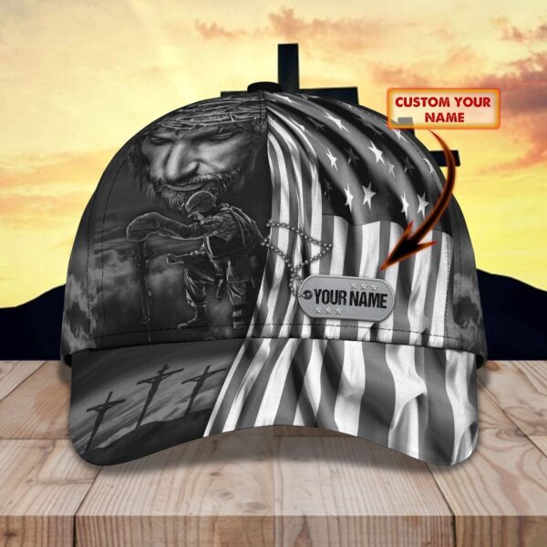Personalized Custom Classic Cap – Jesus And Veteran Design Trucker Classic Hats Gift