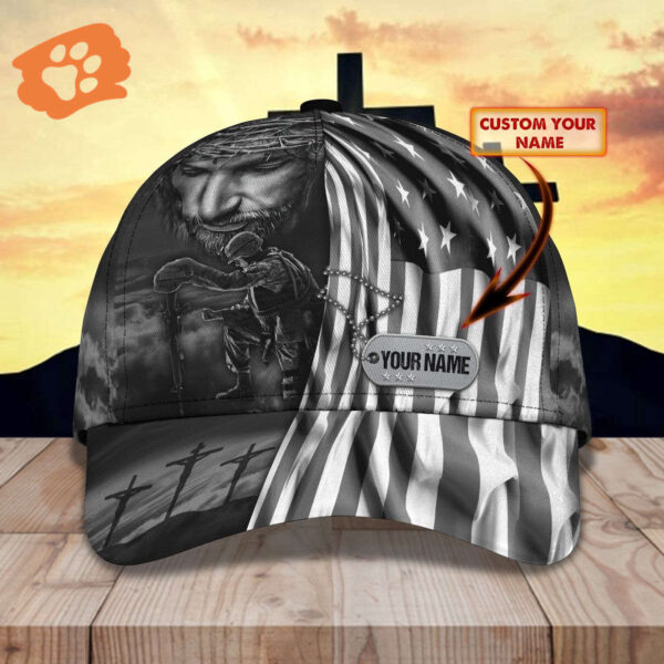 Personalized Custom Classic Cap – Jesus And Veteran Design Trucker Classic Hats Gift