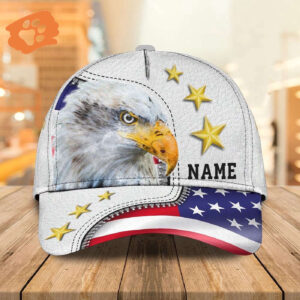 Personalized Eagle American Baseball Cap Hat – White 3D Cap Hat For 4Th Of July, Christian Jesus Hat Trucker Classic Hats Gift