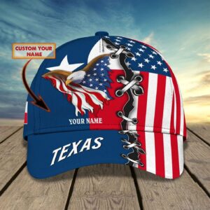 Personalized God Bless Texas 3D Baseball Cap – Texas American Pride Cap Hat, Christian Jesus Hat Trucker Classic Hats Gift 1