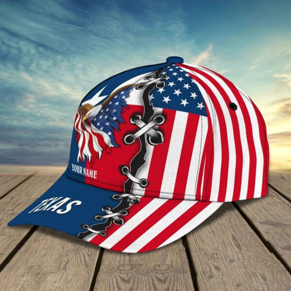 Personalized God Bless Texas 3D Baseball Cap – Texas American Pride Cap Hat, Christian Jesus Hat Trucker Classic Hats Gift