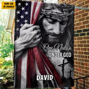 Personalized Jesus American Flag - Christian Patriotic Gift for Jesus Lovers 1