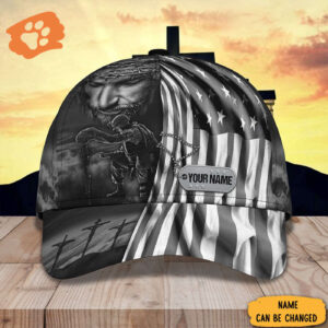 Personalized Jesus And Veteran Hat American Flag Faith Christian Best Veterans Day Gift