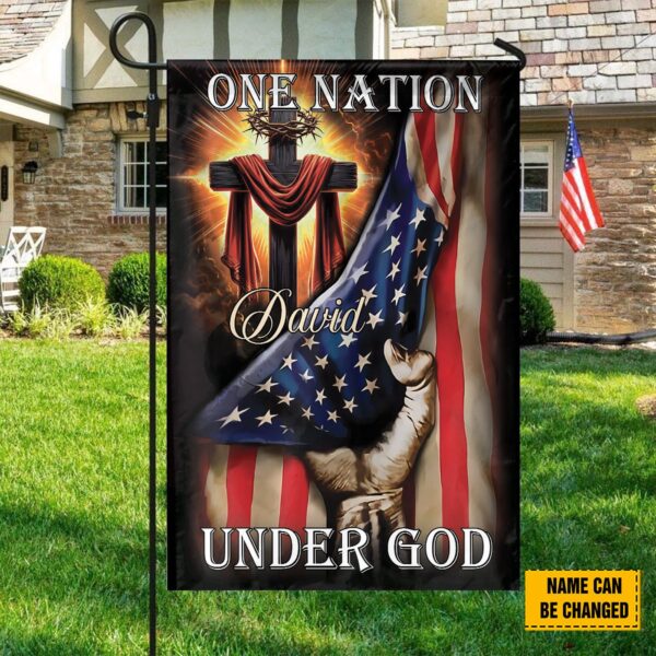 Personalized Jesus Cross American Flag for 4th Of July Pastor Gifts