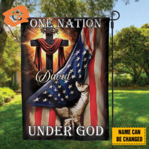 Personalized Jesus Cross American Flag for 4th Of July Pastor Gifts