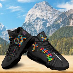Personalized Jesus Cross Autism Awareness Basketball Shoes, You’ll Never Walk Alone, Christian Faith Running Shoes 3