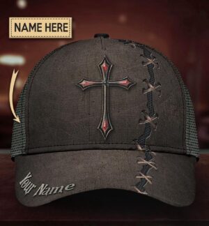 Personalized Jesus Cross Metal Tear Classic Cap All Over Print